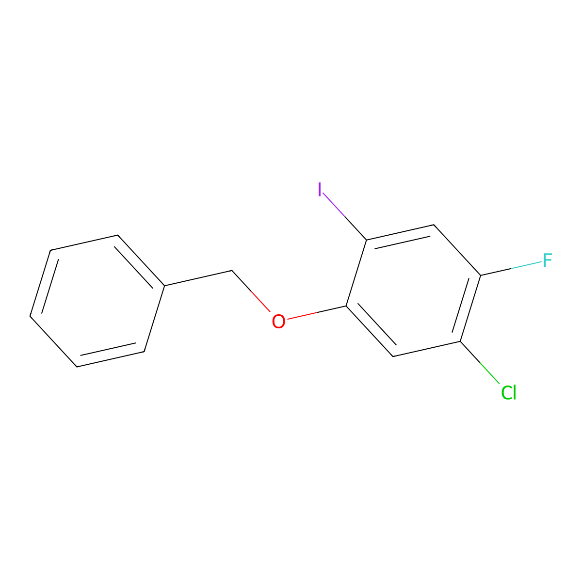 1-(Benzyloxy)-5-chloro-4-fluoro-2-iodobenzene molecular structure, CAS 2567960-78-3