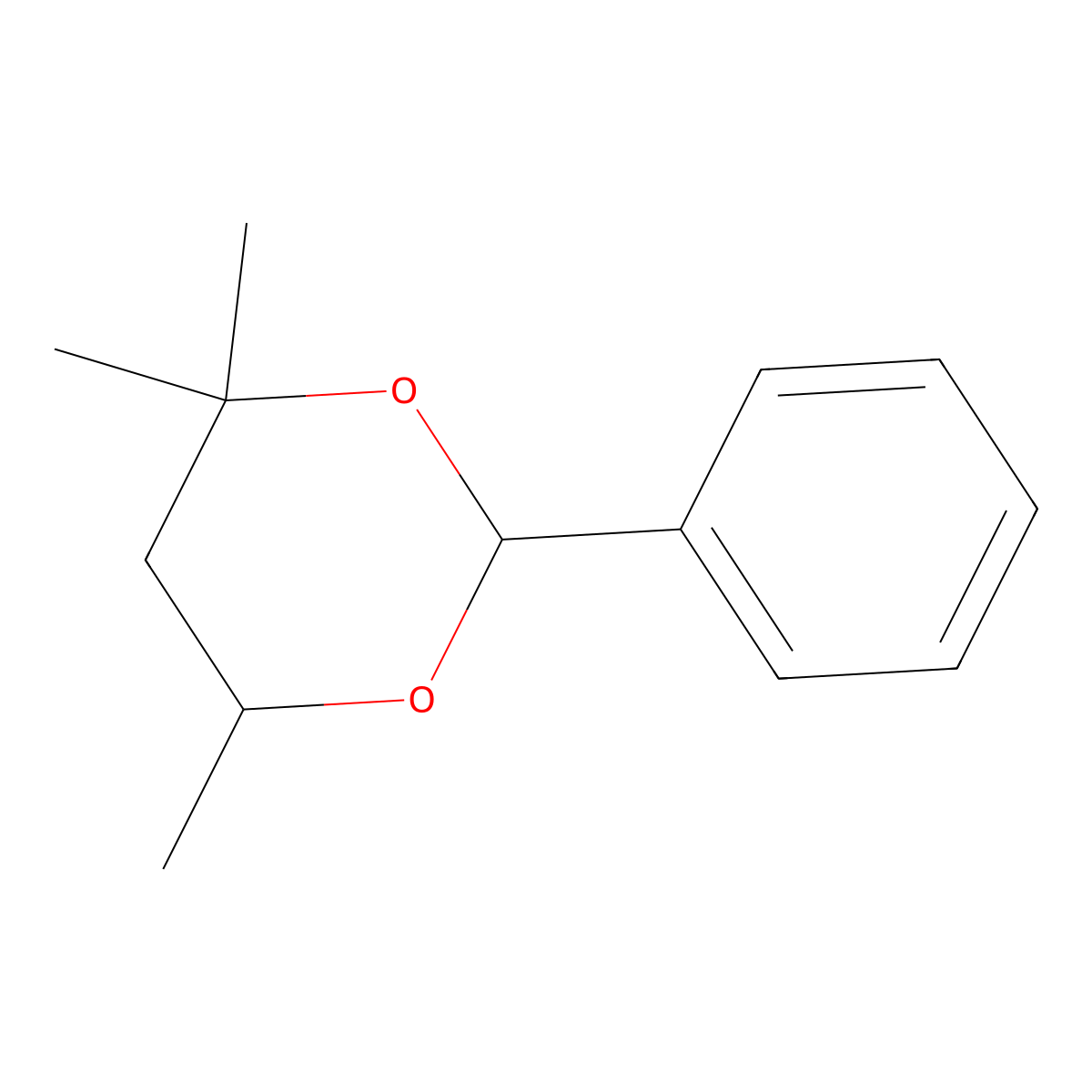 4,4,6-Trimethyl-2-phenyl-1,3-dioxane molecular structure, CAS 2568-06-1