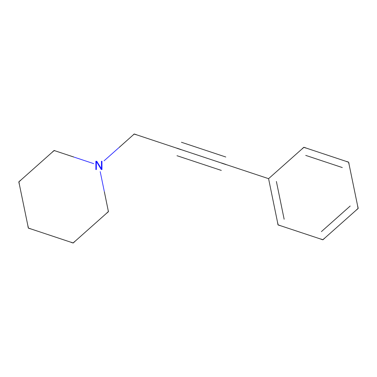 1-(3-Phenyl-2-propyn-1-yl)piperidine molecular structure, CAS 2568-57-2