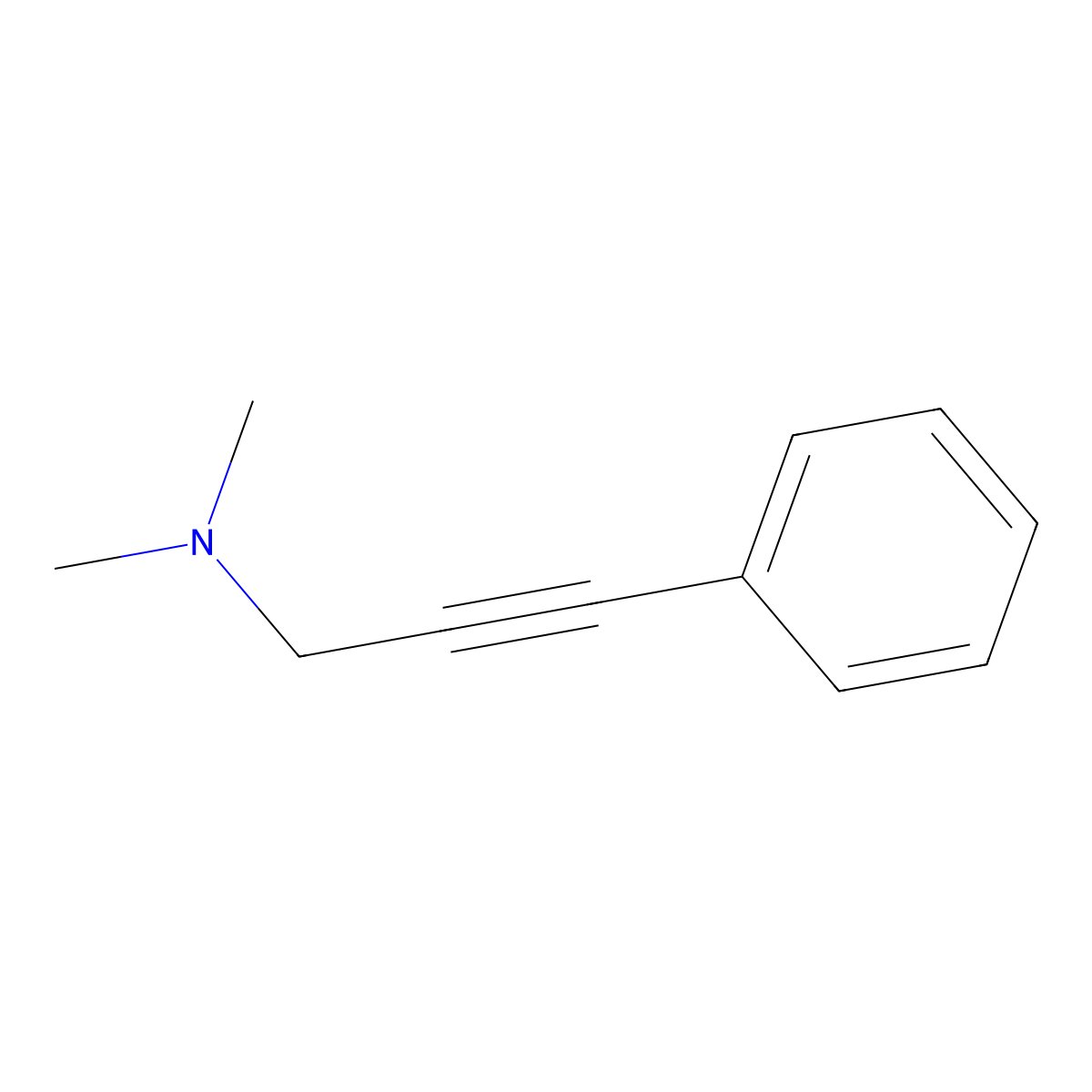N,N-dimethyl-3-phenylprop-2-yn-1-amine molecular structure, CAS 2568-65-2