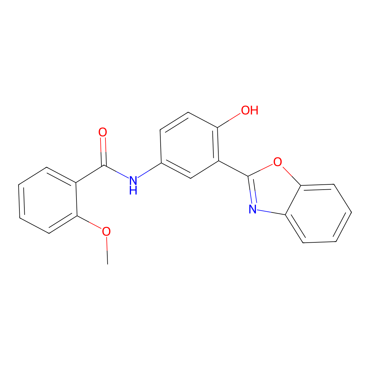 N-[3-(1,3-benzoxazol-2-yl)-4-hydroxyphenyl]-2-methoxybenzamide molecular structure, CAS 2568-66-3