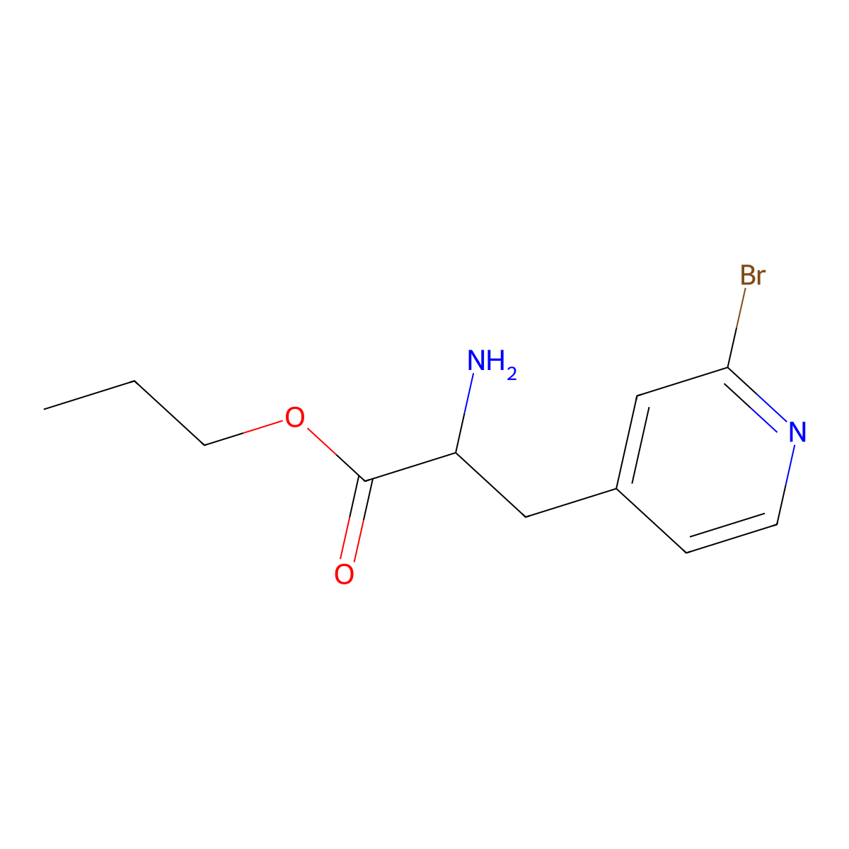 Propyl 2-amino-3-(2-bromopyridin-4-yl)propanoate molecular structure, CAS 2568039-40-5