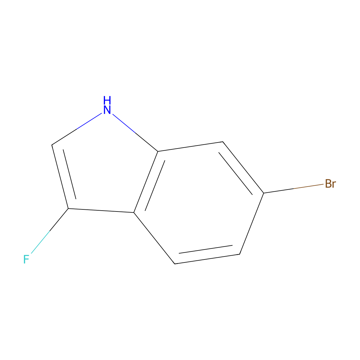 6-Bromo-3-fluoro-1H-indole molecular structure, CAS 2568045-20-3