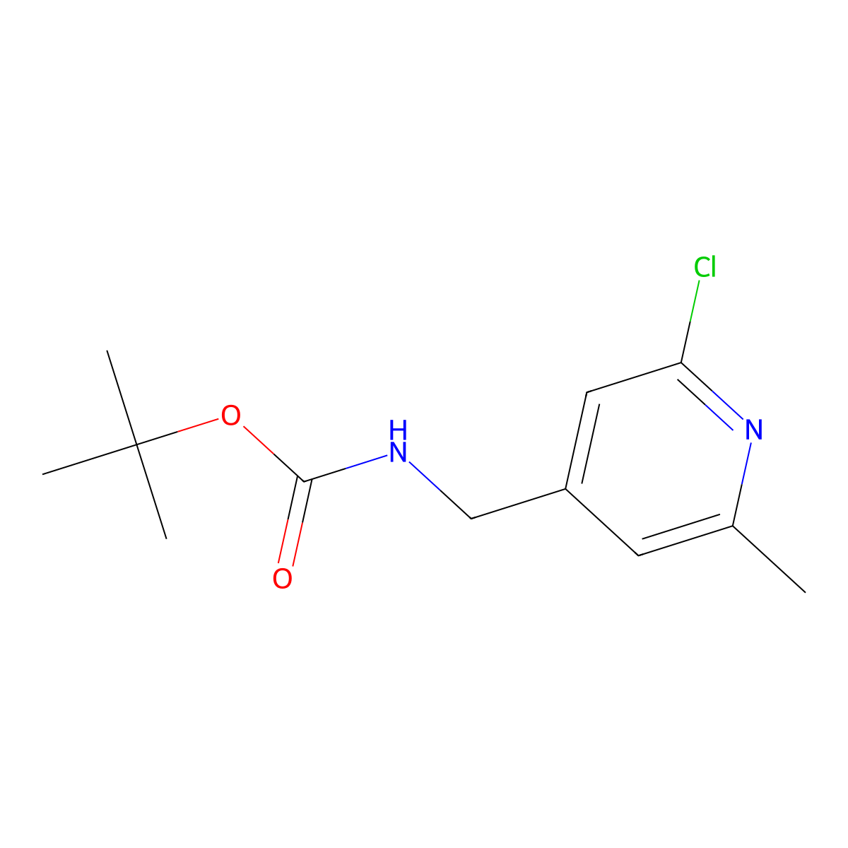 tert-butyl N-[(2-chloro-6-methylpyridin-4-yl)methyl]carbamate molecular structure, CAS 2568045-29-2