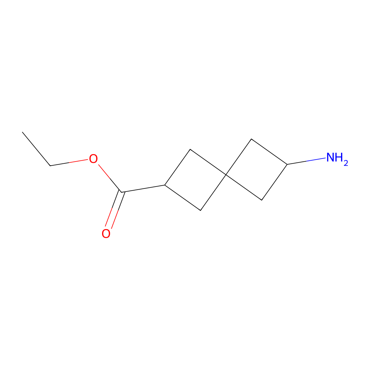 Ethyl 6-aminospiro[3.3]heptane-2-carboxylate molecular structure, CAS 2568080-46-4