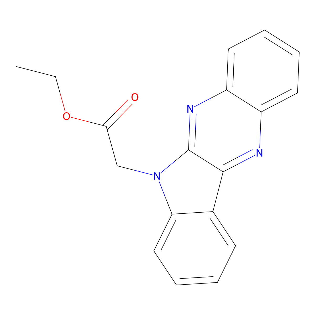 Ethyl 6H-indolo(2,3-b)quinoxaline-6-acetate molecular structure, CAS 25681-03-2