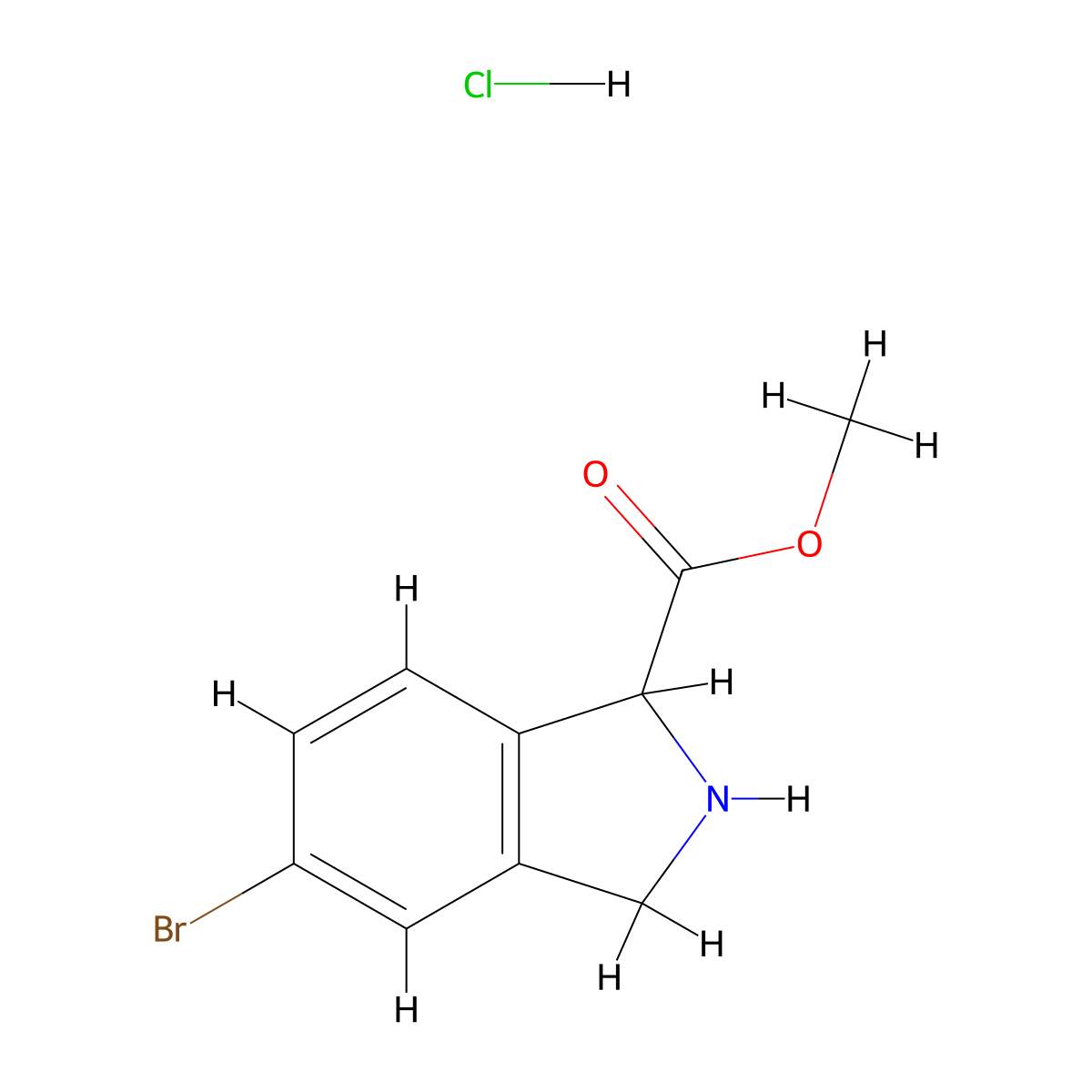 Methyl 5-Bromoisoindoline-1-carboxylate Hydrochloride molecular structure, CAS 2568130-78-7