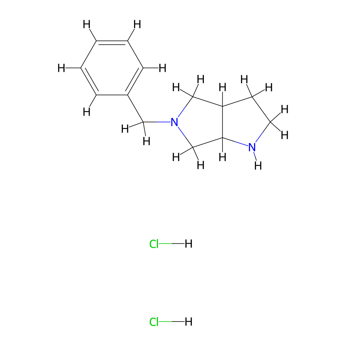 5-Benzyl-octahydropyrrolo[2,3-C]pyrrole dihydrochloride molecular structure, CAS 2568130-80-1