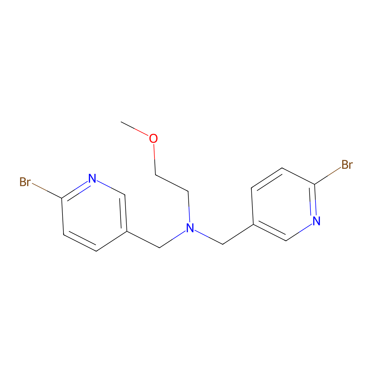 N,N-Bis[(6-bromo-3-pyridyl)methyl]-2-methoxyethanamine molecular structure, CAS 2568130-92-5