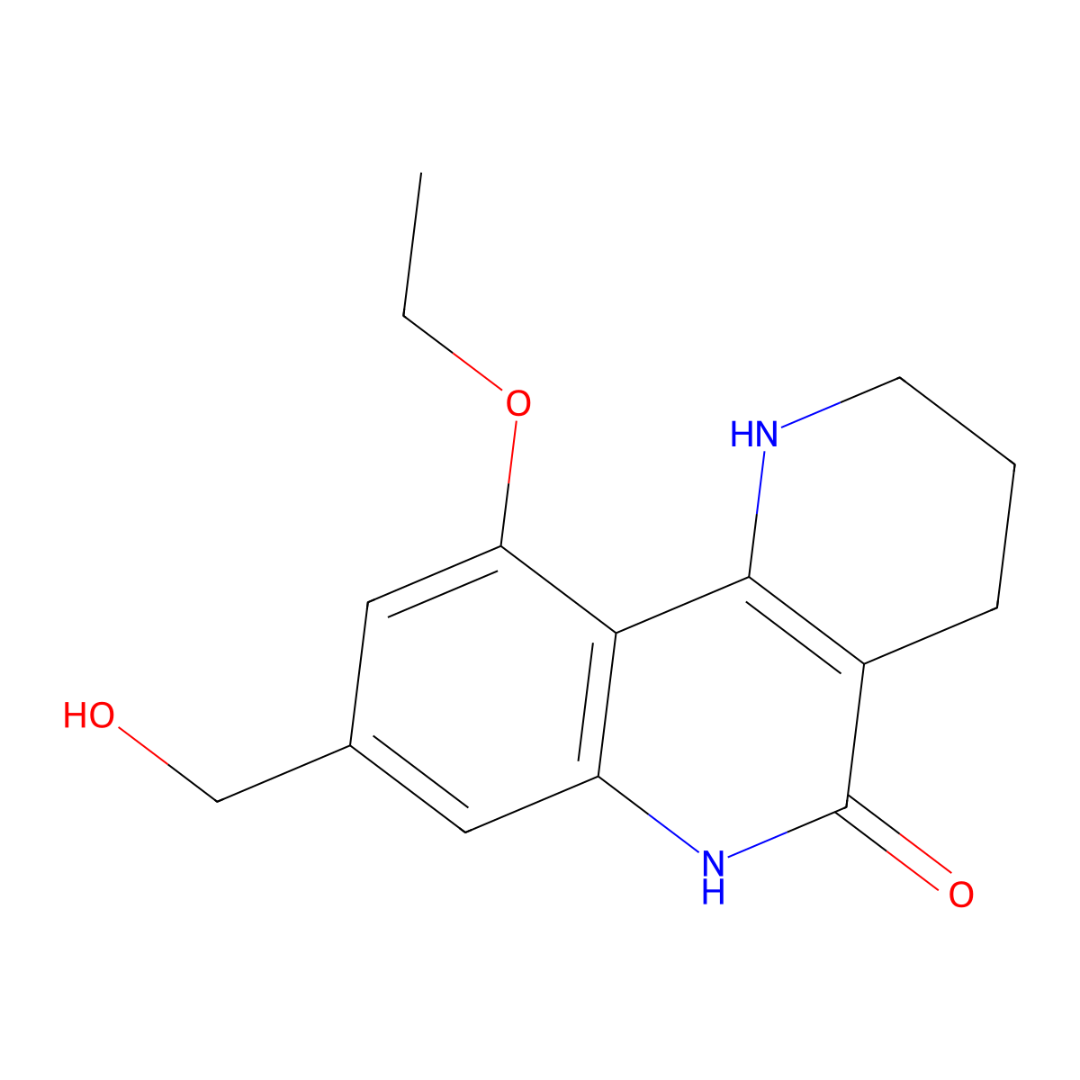 10-Ethoxy-8-(hydroxymethyl)-1,2,3,4-tetrahydrobenzo[h][1,6]naphthyridin-5(6H)-one molecular structure, CAS 2568130-95-8