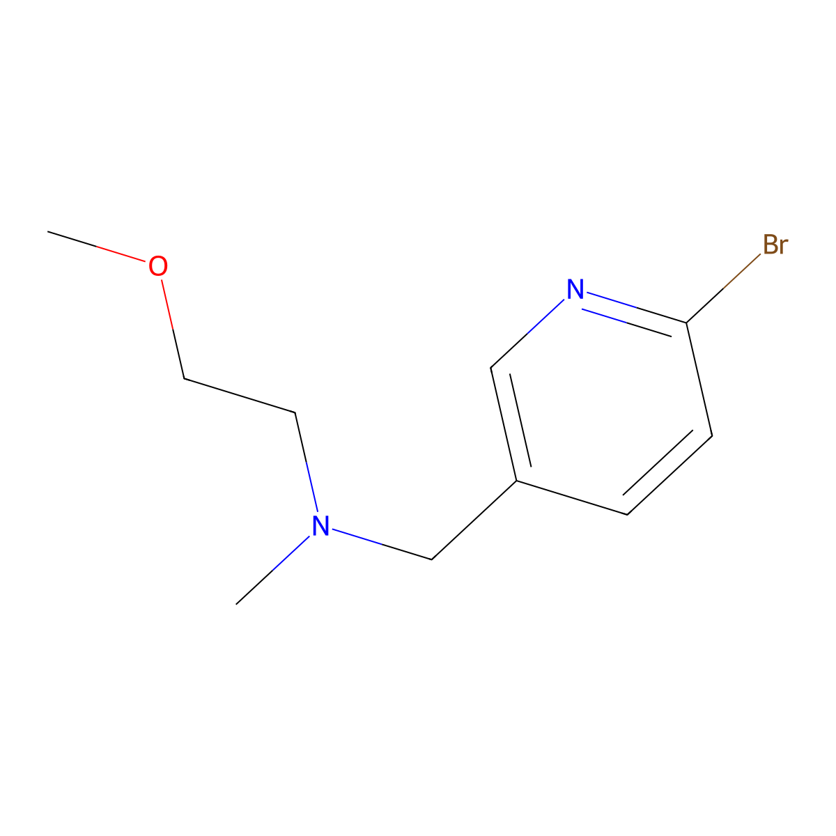 N-[(6-Bromo-3-pyridyl)methyl]-2-methoxy-N-methylethanamine molecular structure, CAS 2568131-01-9
