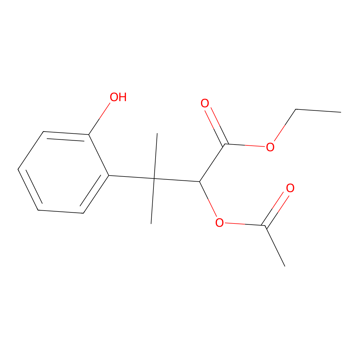 Ethyl 2-acetoxy-3-(2-hydroxyphenyl)-3-methylbutanoate molecular structure, CAS 2568131-15-5