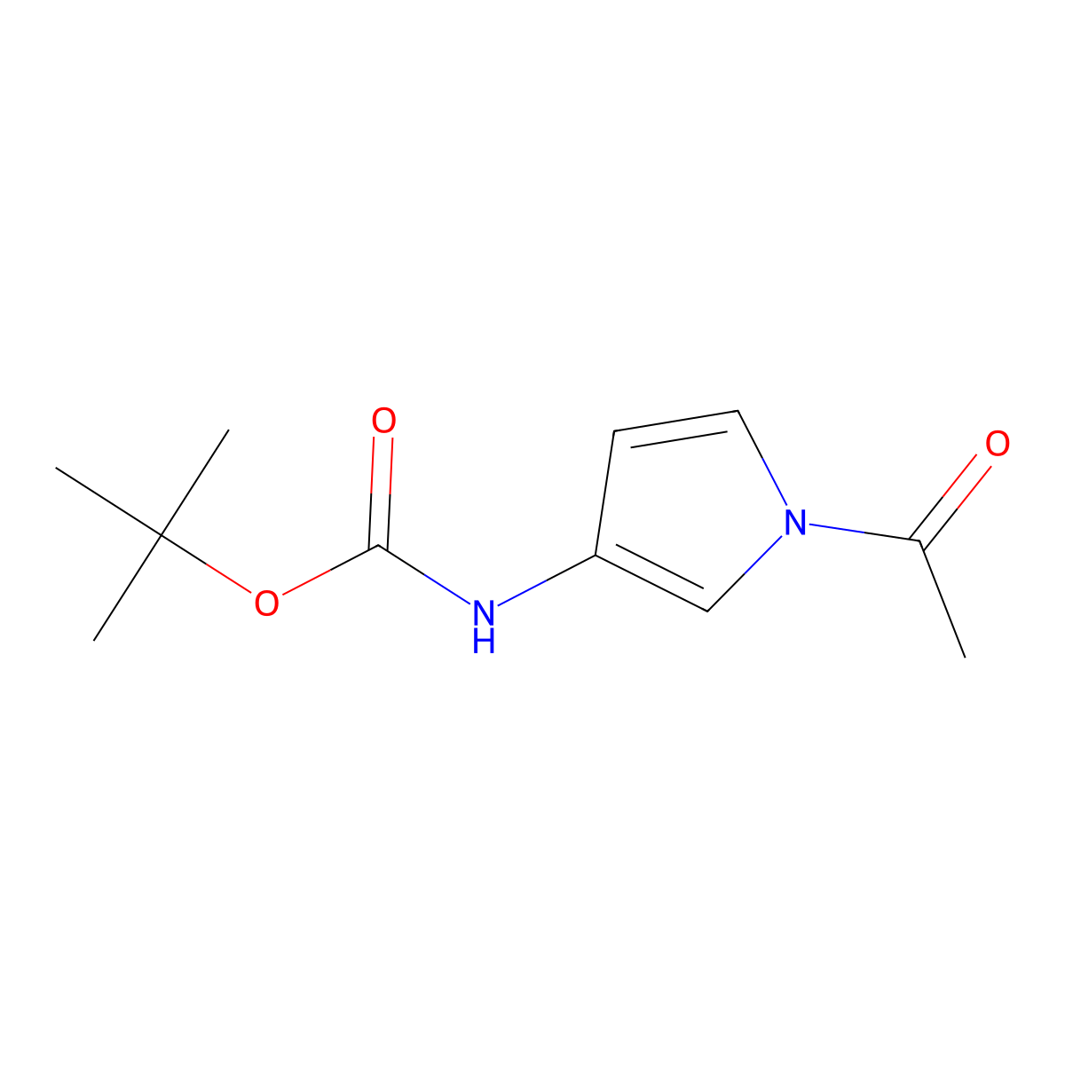 1-[3-(Boc-amino)-1-pyrrolyl]ethanone molecular structure, CAS 2568131-16-6
