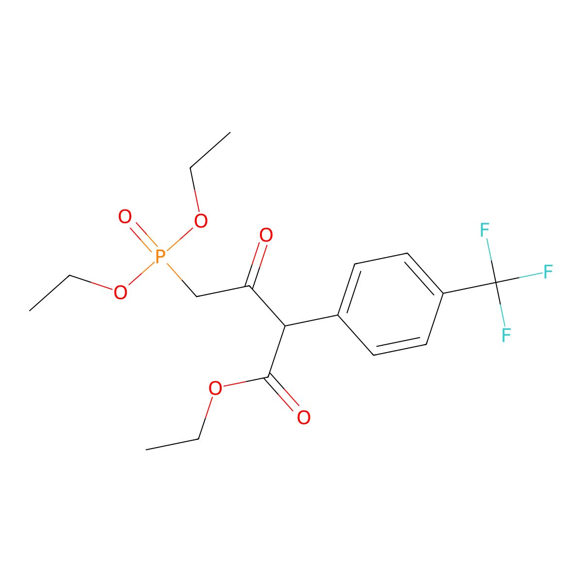 Ethyl 4-(Diethoxyphosphoryl)-3-oxo-2-[4-(trifluoromethyl)phenyl]butanoate molecular structure, CAS 2568131-20-2