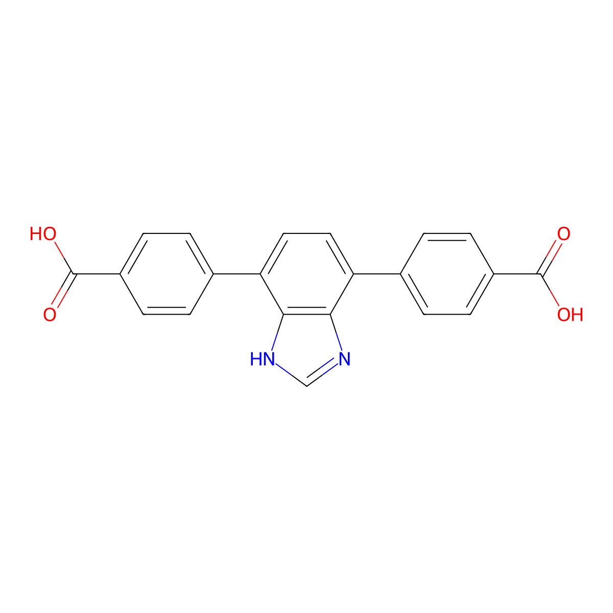 4,4'-(1H-Benzo[D]imidazole-4,7-diyl)dibenzoic acid molecular structure, CAS 2568146-49-4