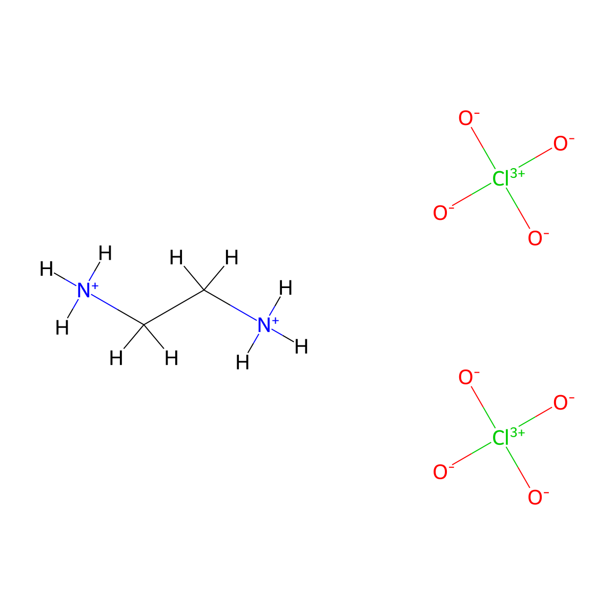 Ethylene diamine diperchlorate molecular structure, CAS 25682-07-9