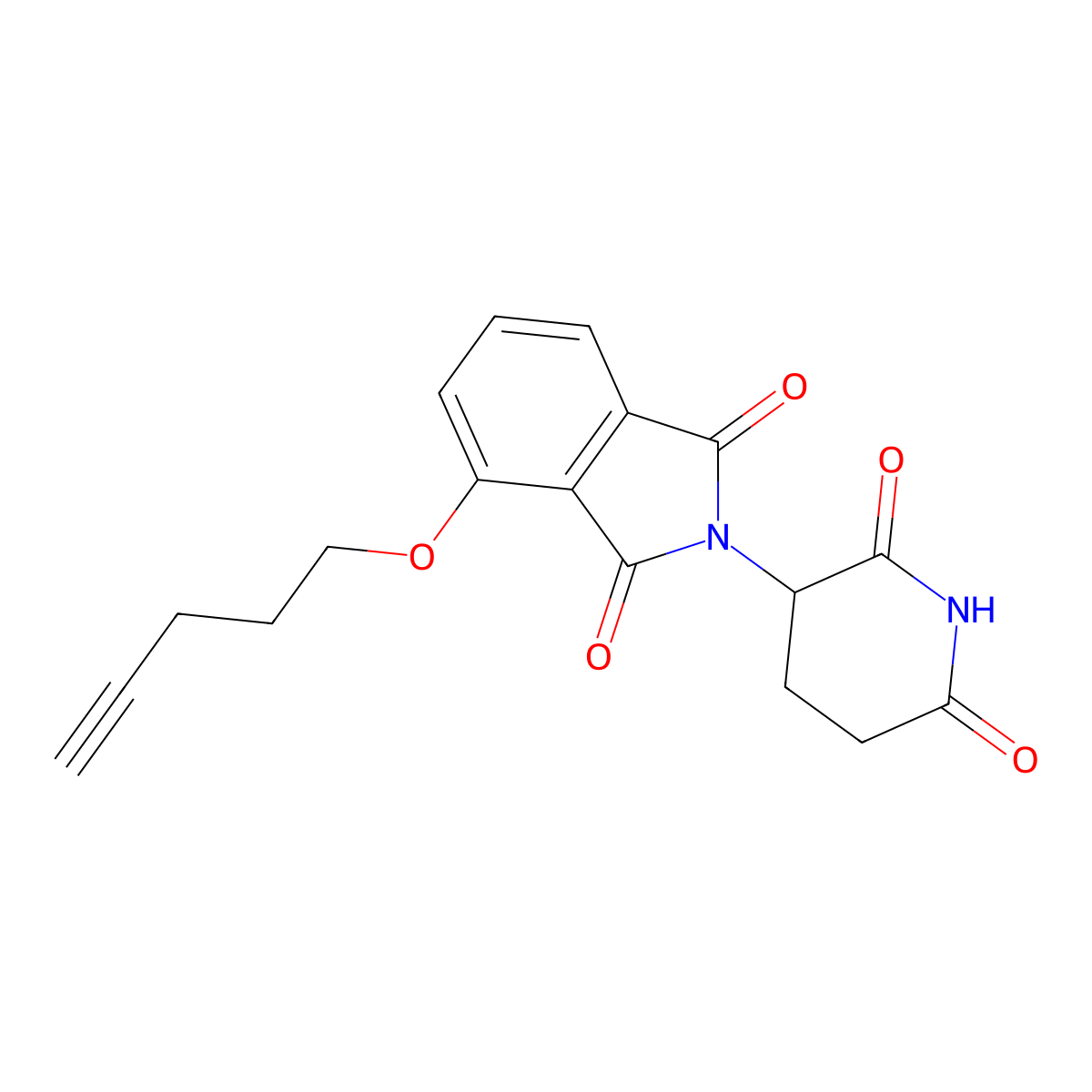 2-(2,6-Dioxopiperidin-3-YL)-4-(pent-4-YN-1-yloxy)isoindoline-1,3-dione molecular structure, CAS 2568279-75-2