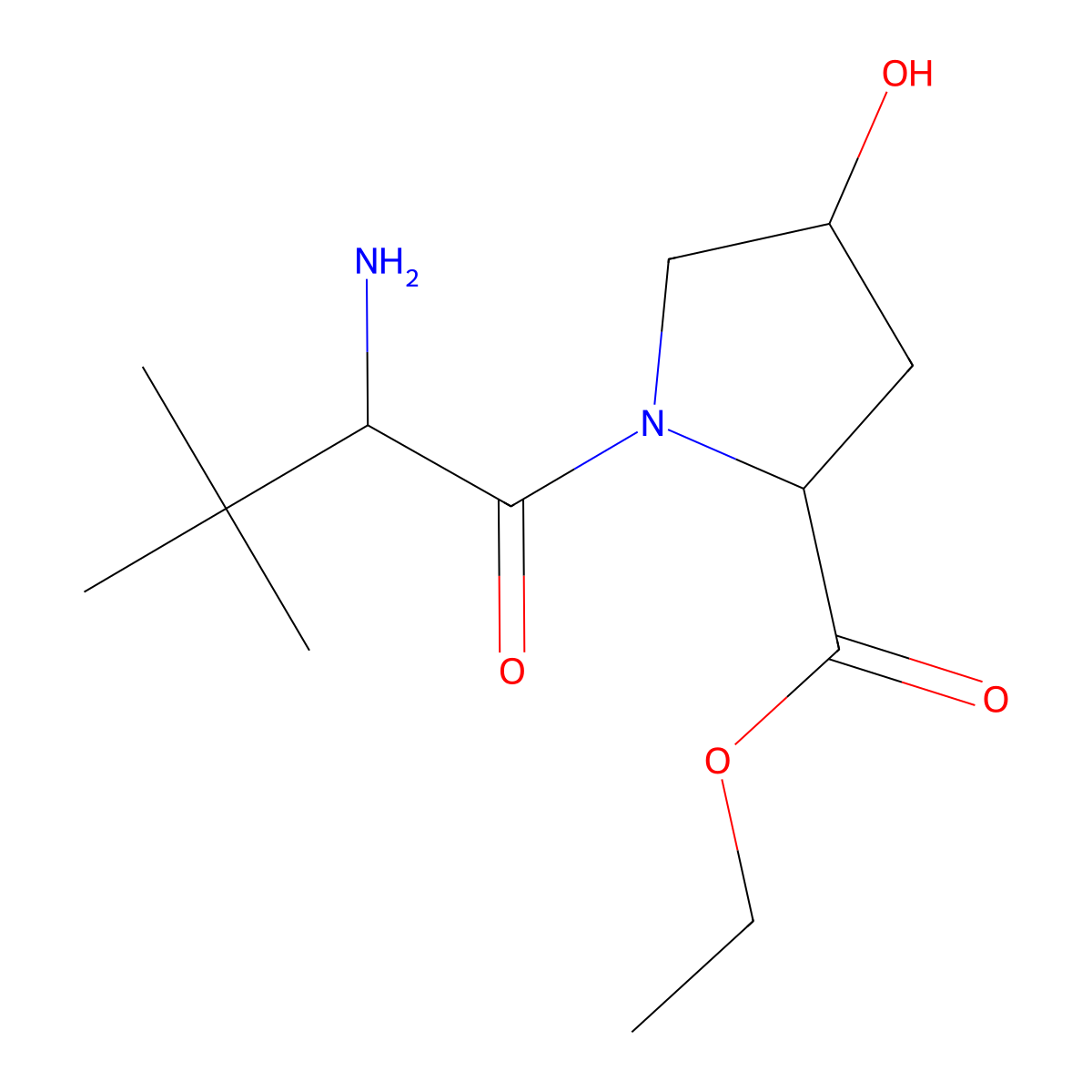 ethyl (2S,4R)-1-[(2S)-2-amino-3,3-dimethylbutanoyl]-4-hydroxypyrrolidine-2-carboxylate molecular structure, CAS 2568281-12-7