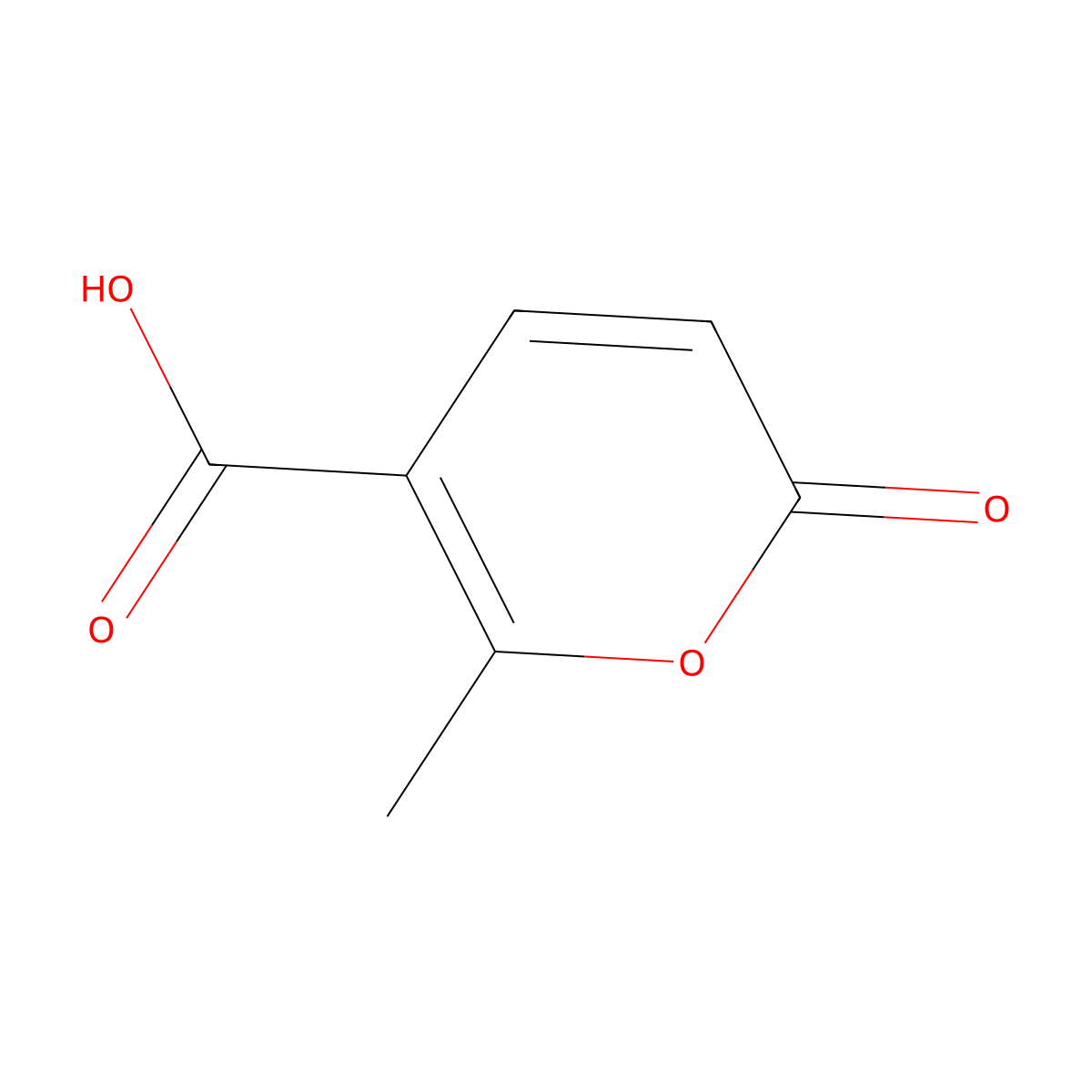 6-Methyl-2-oxo-2H-pyran-5-carboxylic acid molecular structure, CAS 25683-10-7