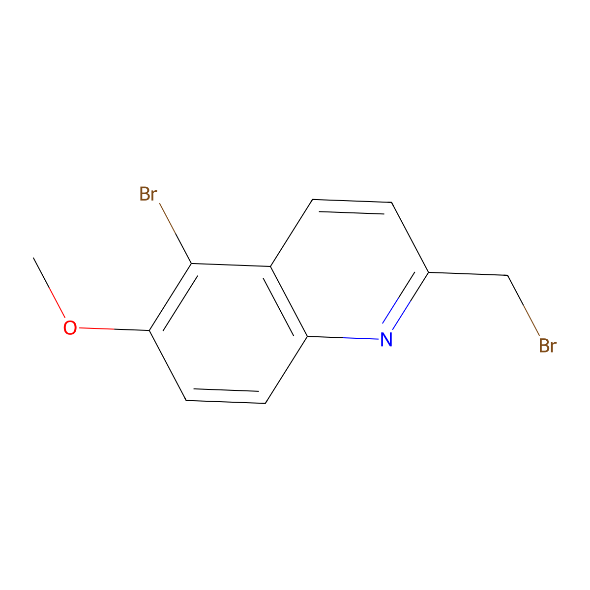 5-Bromo-2-(bromomethyl)-6-methoxyquinoline molecular structure, CAS 2568363-48-2