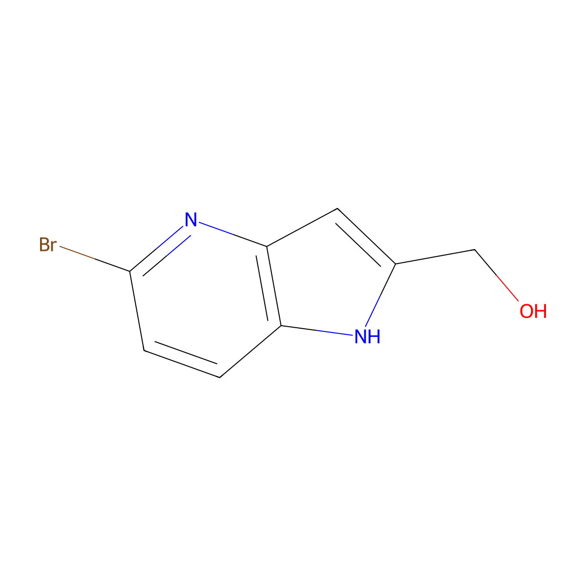 5-Bromo-1H-pyrrolo[3,2-b]pyridine-2-methanol molecular structure, CAS 2568470-09-5