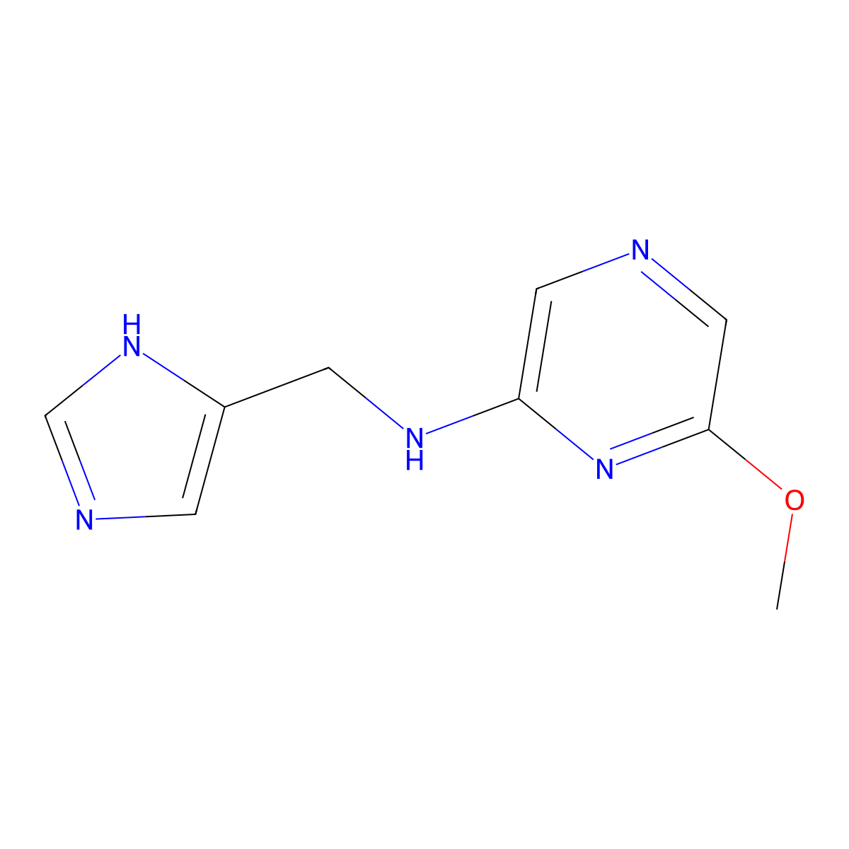 N-((1H-imidazol-5-yl)methyl)-6-methoxypyrazin-2-amine molecular structure, CAS 2568530-16-3