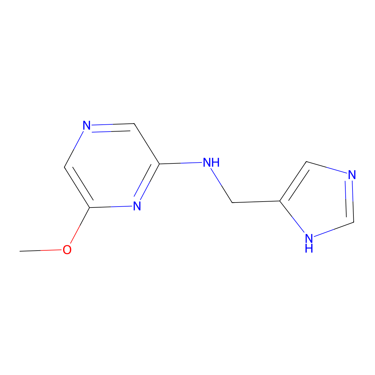 N-((1H-imidazol-5-yl)methyl)-6-methoxypyrazin-2-amine molecular structure, CAS 2568530-16-3