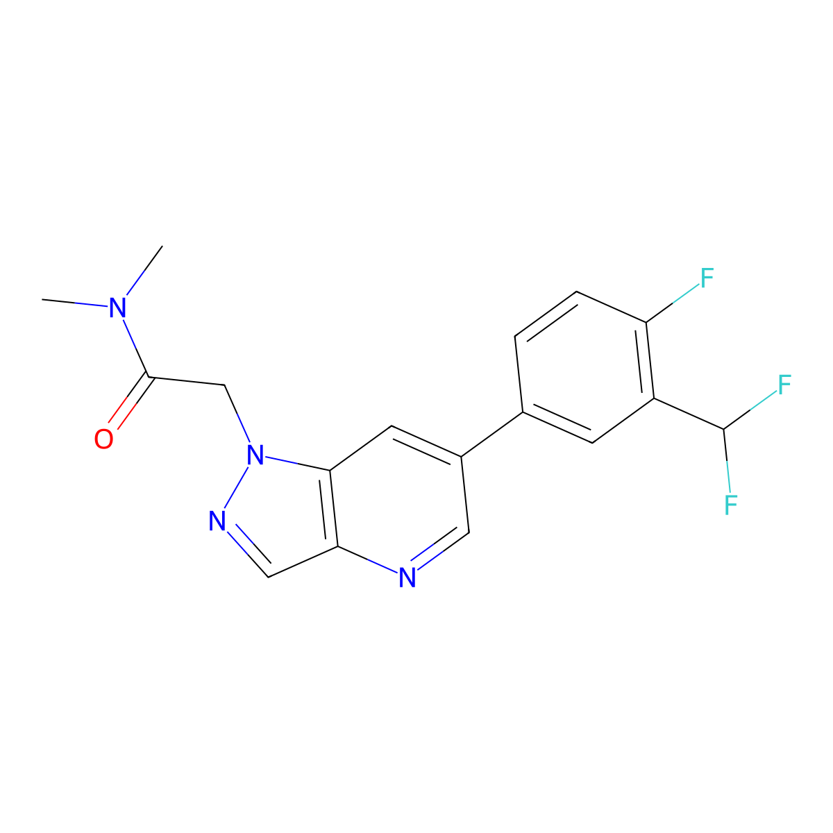 6-[3-(Difluoromethyl)-4-fluorophenyl]-N,N-dimethyl-1H-pyrazolo[4,3-B]pyridine-1-acetamide molecular structure, CAS 2568553-41-1