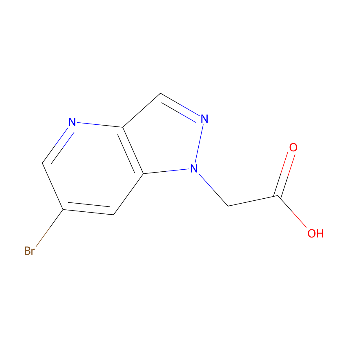2-(6-Bromo-1H-pyrazolo[4,3-b]pyridin-1-yl)acetic acid molecular structure, CAS 2568559-88-4