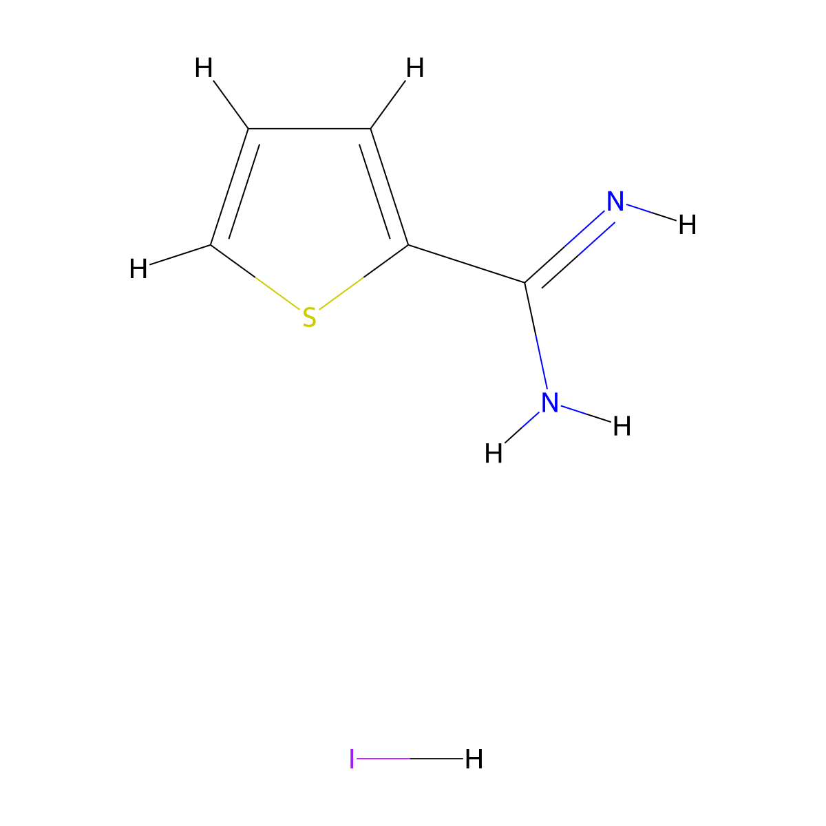 2-Amidinothiophene hydroiodide molecular structure, CAS 2568582-25-0