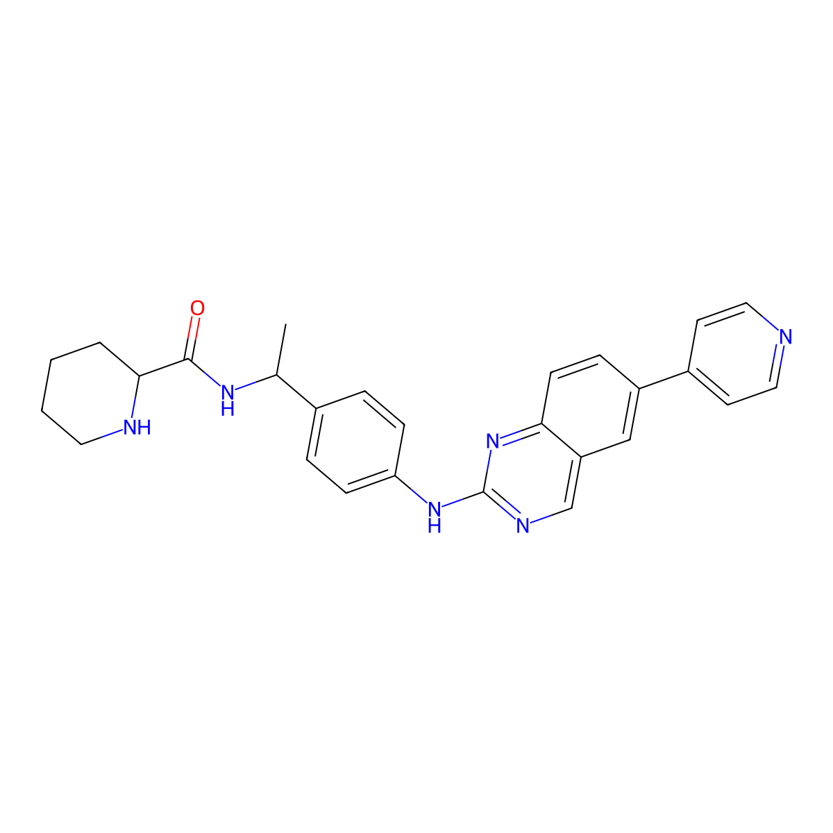 (S)-N-((S)-1-(4-((6-(Pyridin-4-yl)quinazolin-2-yl)amino)phenyl)ethyl)piperidine-2-carboxamide molecular structure, CAS 2568588-81-6
