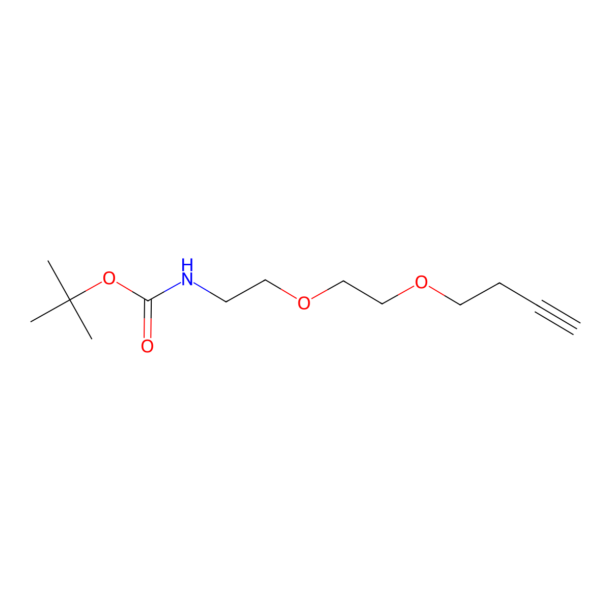 tert-Butyl (2-(2-(but-3-yn-1-yloxy)ethoxy)ethyl)carbamate molecular structure, CAS 2568607-37-2