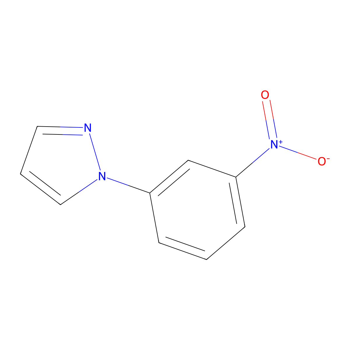 1-(3-nitrophenyl)-1H-pyrazole molecular structure, CAS 25688-18-0