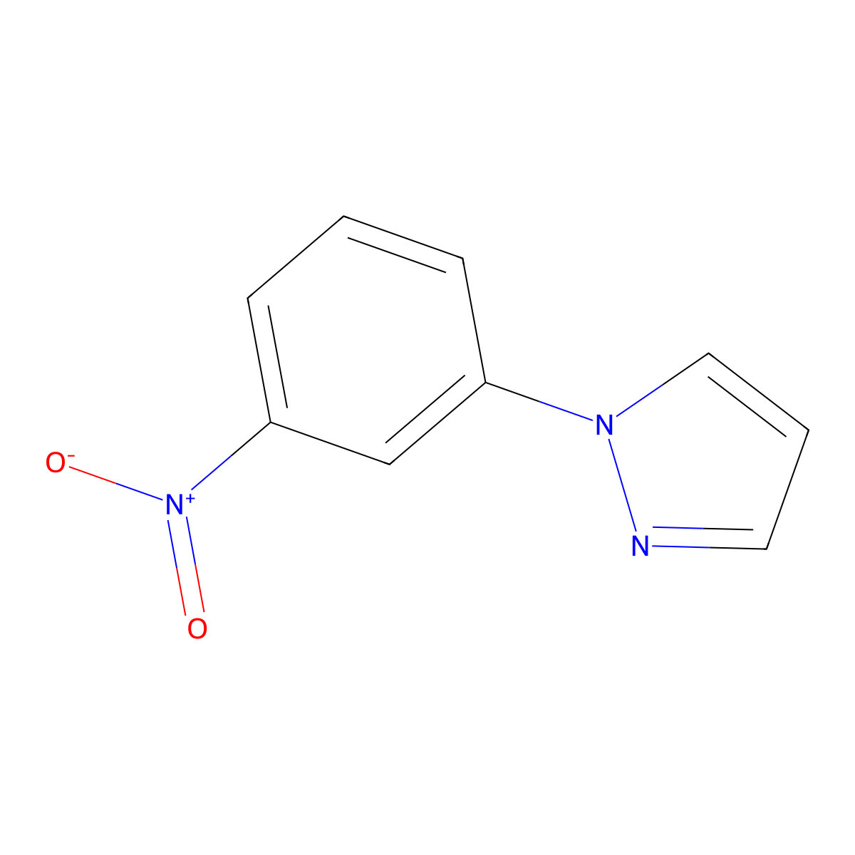 1-(3-nitrophenyl)-1H-pyrazole molecular structure, CAS 25688-18-0
