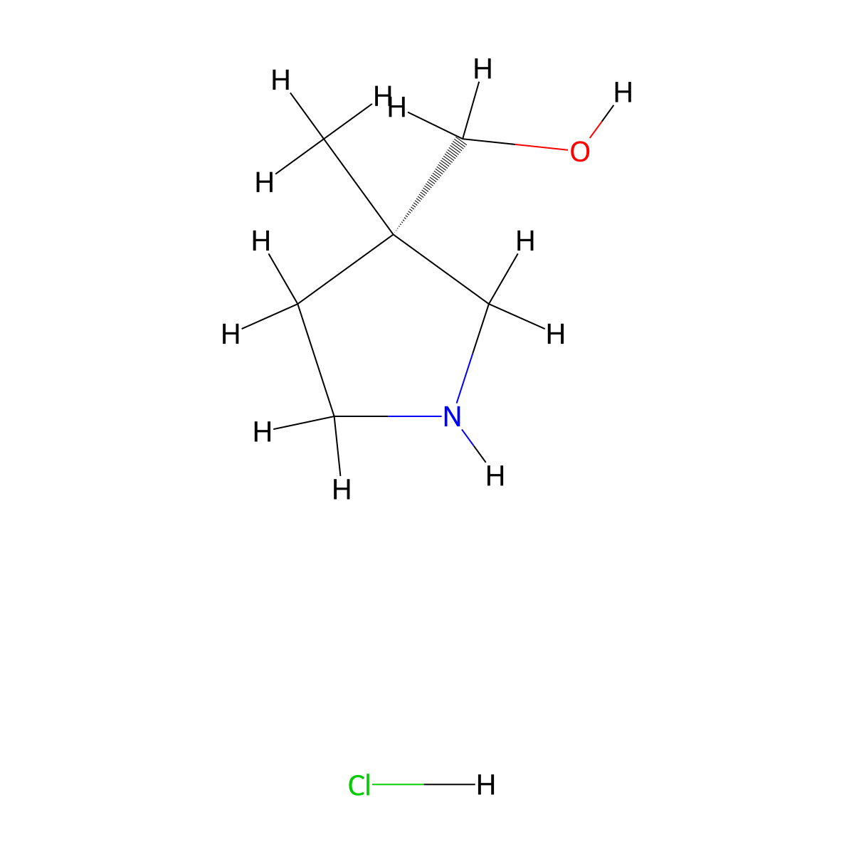 (S)-(3-Methylpyrrolidin-3-YL)methanol hydrochloride molecular structure, CAS 2568839-60-9