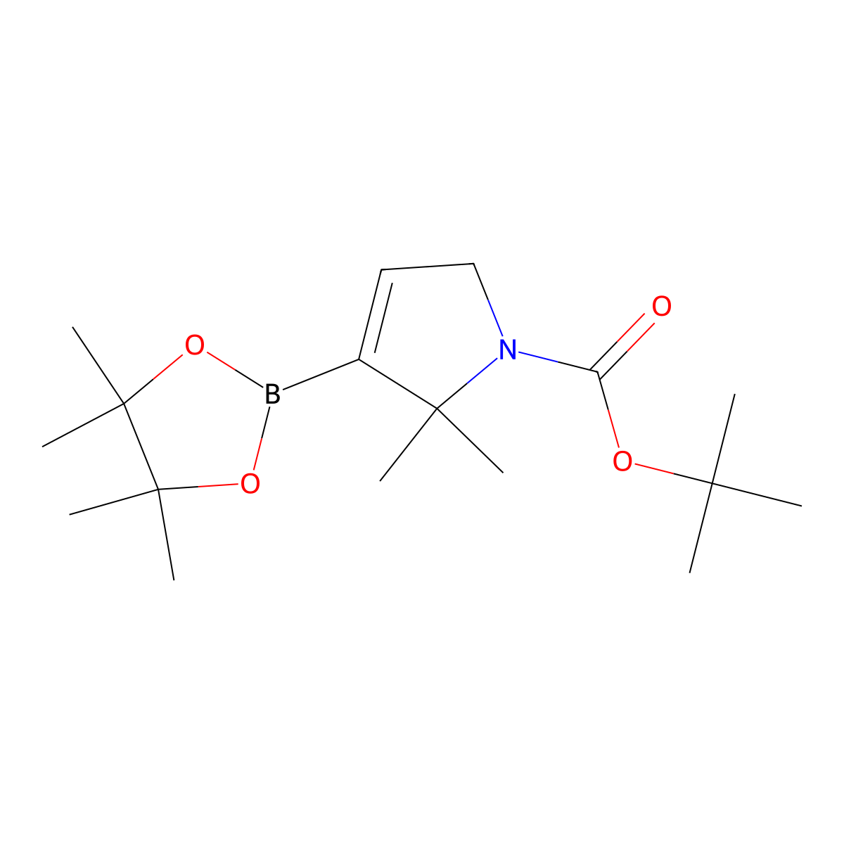 tert-Butyl 2,2-dimethyl-3-(4,4,5,5-tetramethyl-1,3,2-dioxaborolan-2-yl)-2,5-dihydro-1H-pyrrole-1-carboxylate molecular structure, CAS 2568886-31-5