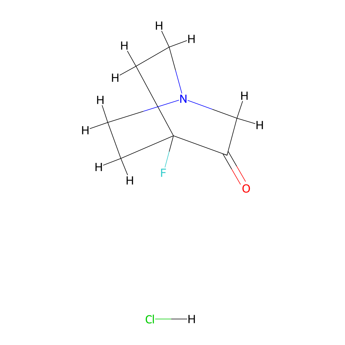 4-Fluoro-1-azabicyclo[2.2.2]octan-3-one hydrochloride molecular structure, CAS 2568892-57-7