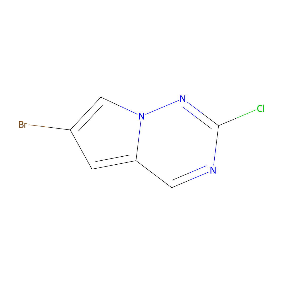 6-Bromo-2-chloropyrrolo[2,1-f][1,2,4]triazine molecular structure, CAS 2568951-80-2
