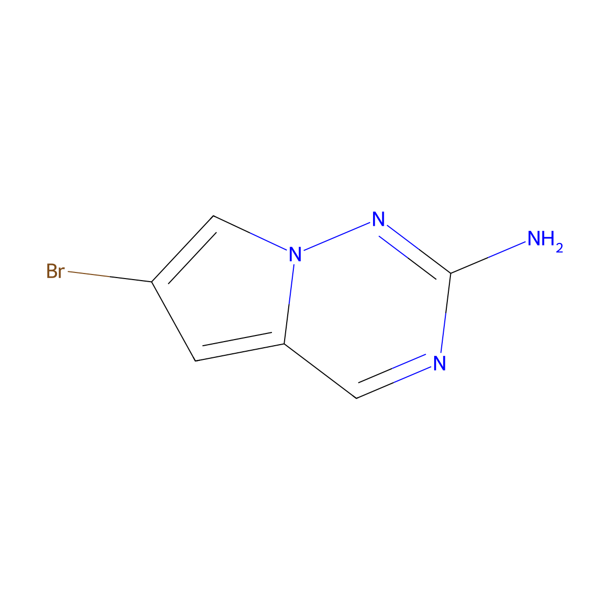 6-Bromopyrrolo[2,1-f][1,2,4]triazin-2-amine molecular structure, CAS 2568951-87-9