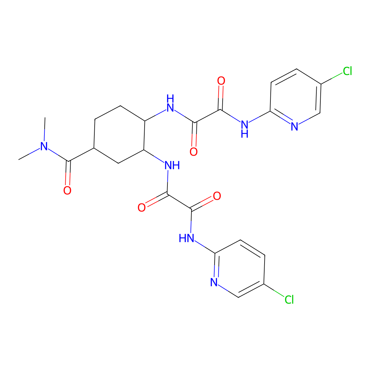 N1,N1'-((1S,2R,4S)-4-(Dimethylcarbamoyl)cyclohexane-1,2-diyl)bis(N2-(5-chloropyridin-2-YL)oxalamide) molecular structure, CAS 2568974-02-5