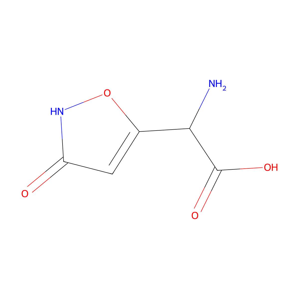 (S)-2-amino-2-(3-oxo-2,3-dihydroisoxazol-5-yl)acetic acid molecular structure, CAS 25690-45-3