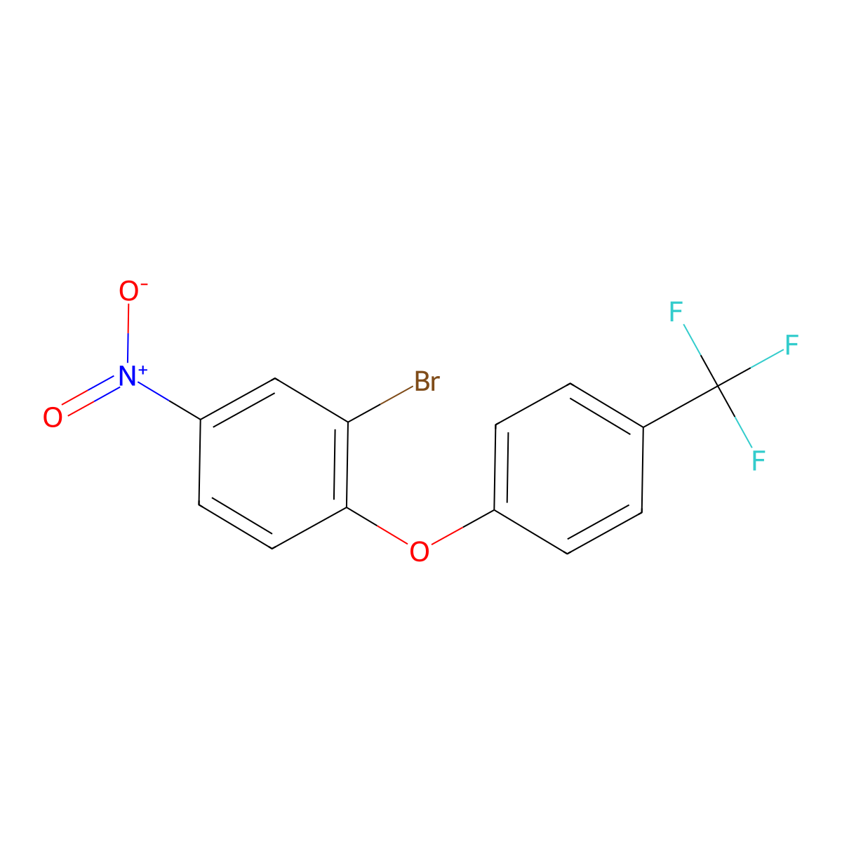 2-Bromo-4-nitro-1-(4-(trifluoromethyl)phenoxy)benzene molecular structure, CAS 2569003-32-1