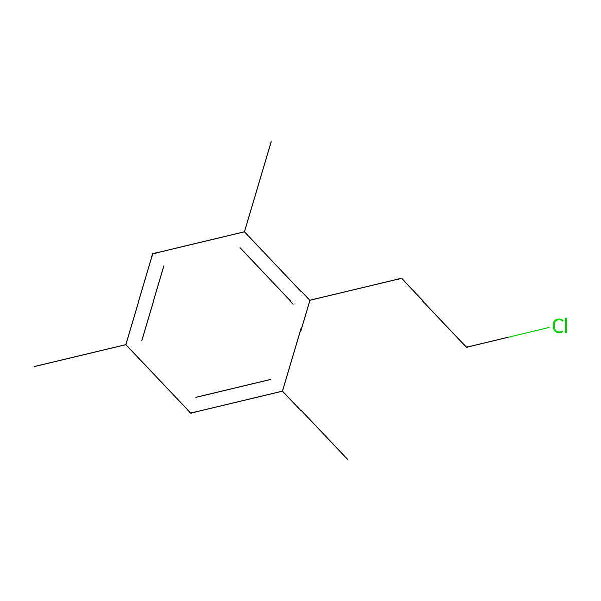2-(2-Chloroethyl)-1,3,5-trimethylbenzene molecular structure, CAS 25692-16-4