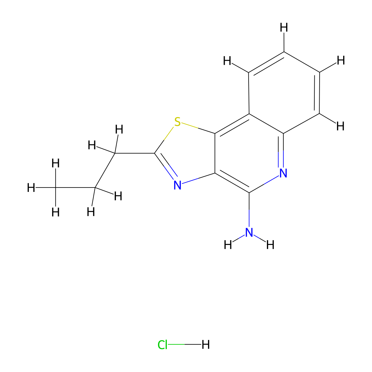 2-Propylthiazolo[4,5-c]quinolin-4-amine hydrochloride molecular structure, CAS 256922-54-0