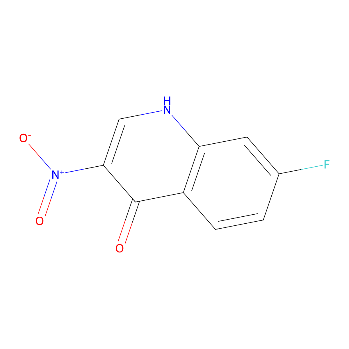7-Fluoro-4-hydroxy-3-nitroquinoline molecular structure, CAS 256923-33-8