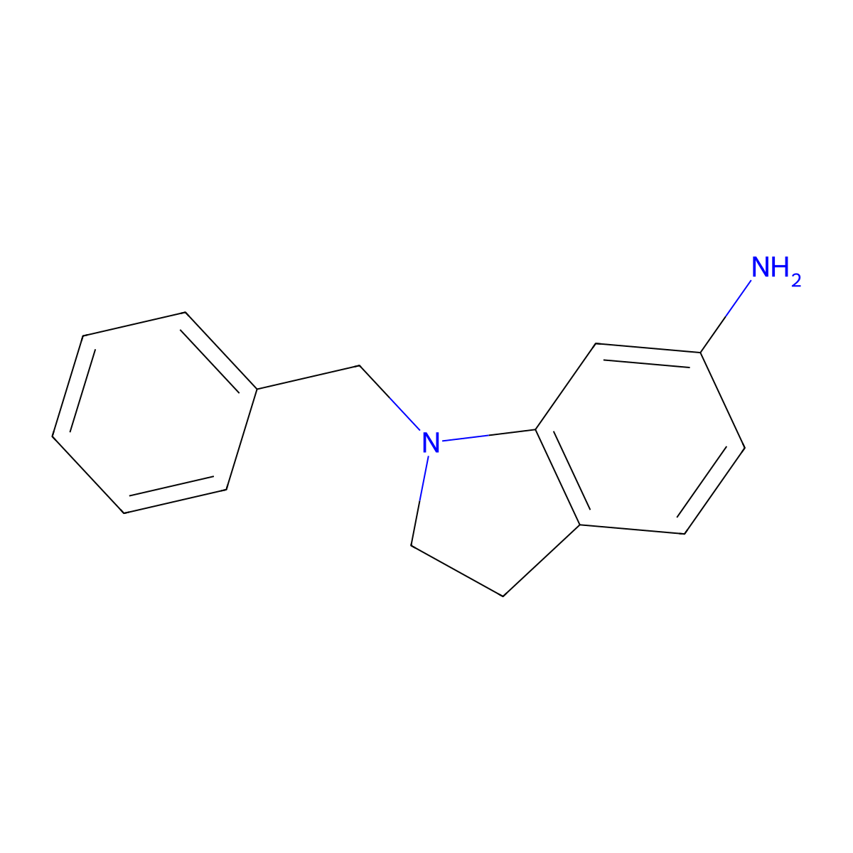 1-Benzyl-2,3-dihydro-1H-indol-6-ylamine molecular structure, CAS 256924-07-9