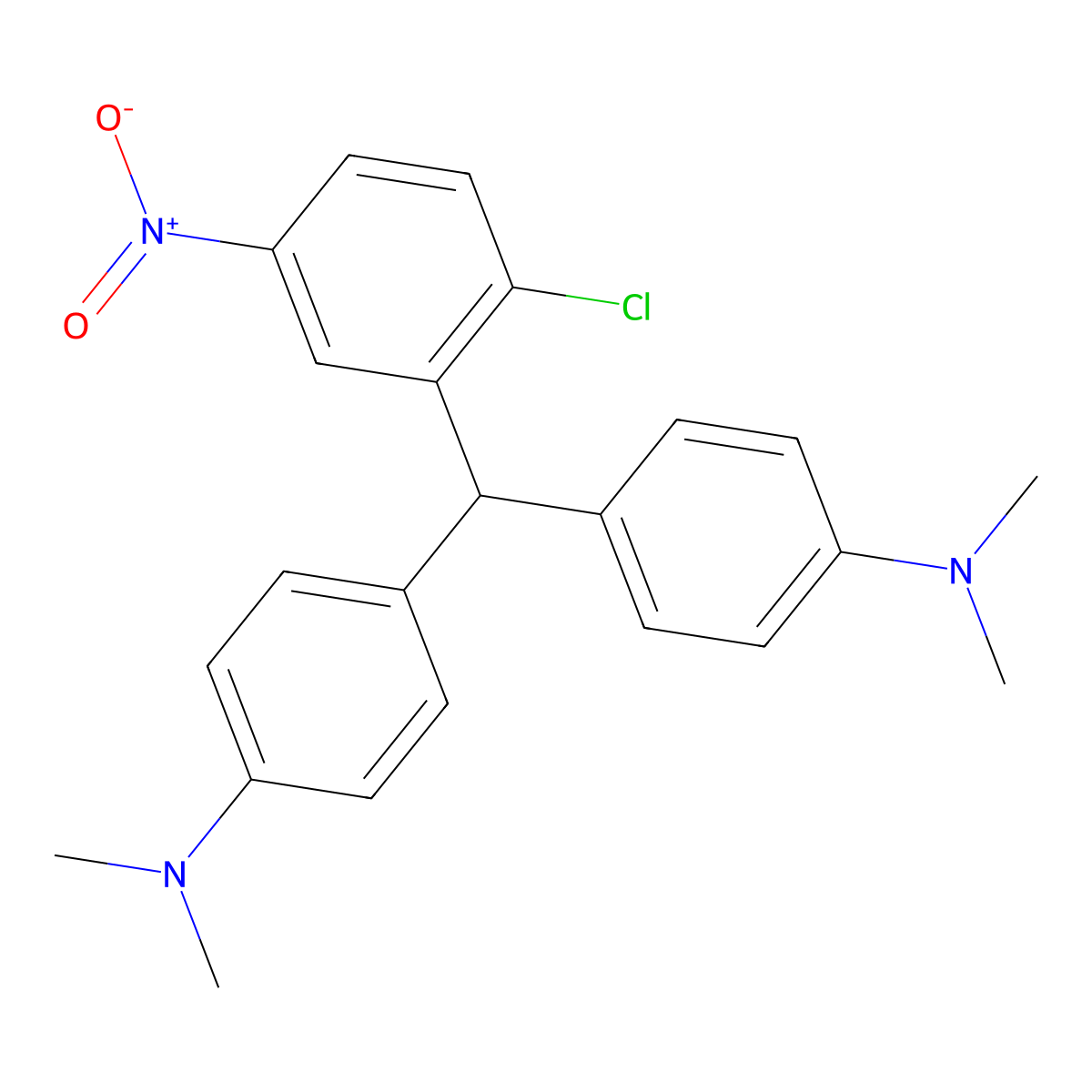 4,4'-((2-chloro-5-nitrophenyl)methylene)bis(N,N-dimethylaniline) molecular structure, CAS 256925-03-8