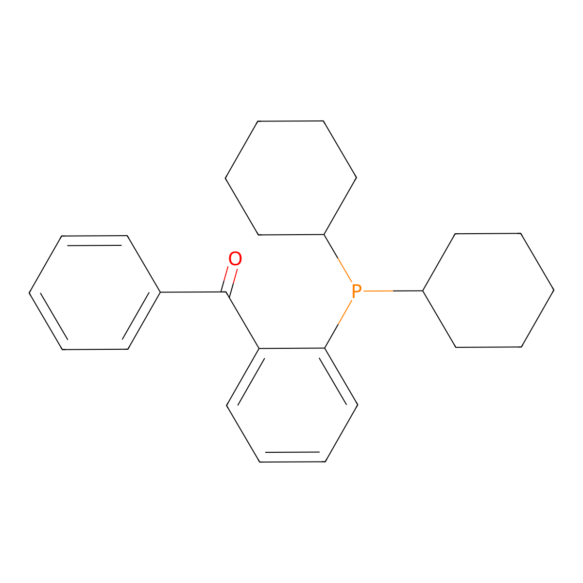 (2-(Dicyclohexylphosphino)phenyl)(phenyl)methanone , 2-(Dicyclohexylphosphino)benzophenone molecular structure, CAS 256926-87-1