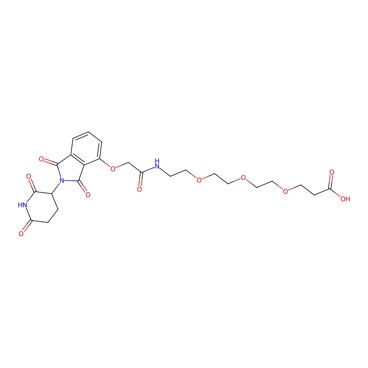 1-((2-(2,6-Dioxopiperidin-3-yl)-1,3-dioxoisoindolin-4-yl)oxy)-2-oxo-6,9,12-trioxa-3-azapentadecan-15-oic acid molecular structure, CAS 2569295-14-1