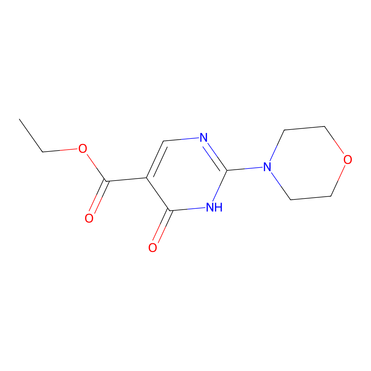 Ethyl 4-hydroxy-2-morpholinopyrimidine-5-carboxylate molecular structure, CAS 25693-41-8
